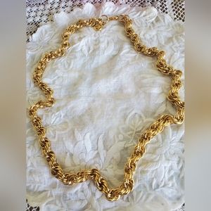 Vintage GIVENCHY Gold Plated Double Chain Link Necklace